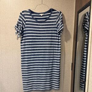 Jane and Delancey Navy and White Striped Mini Dress size medium
